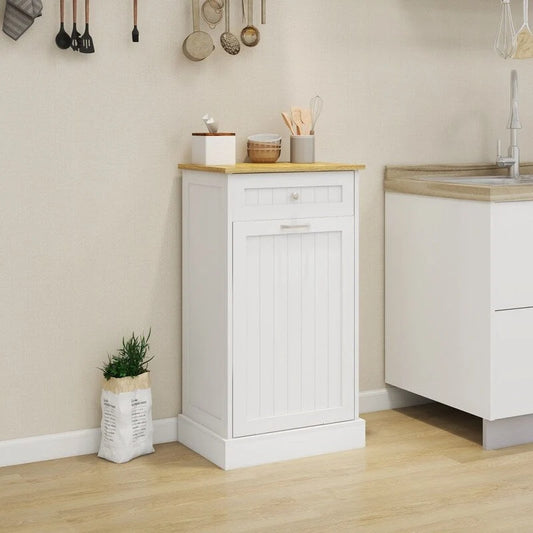 1 Drawers and 1-Compartment Tilt-Out Trash Cabinet Kitchen Trash Cabinet