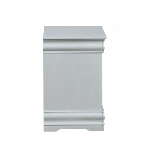 Wood Nightstand with 2 Drawers and Metal Handles