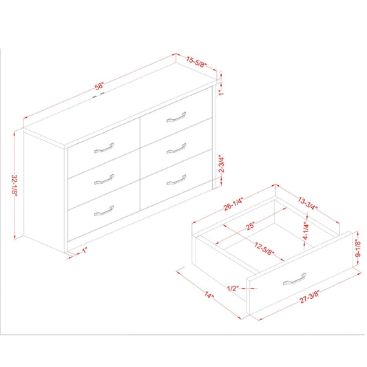 Greer Rustic 56-inch Wide 6-Drawer Walnut Dresser with USB Ports by Furniture of America