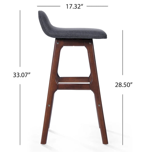 Anatoli Mid-century Modern Upholstered Barstool (Set of 2) by Christopher Knight Home