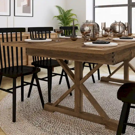 8' x 40 Rectangular Antique Rustic Solid Pine Folding Dining Table