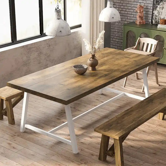 Dining Table for 8 People, 70.87-inch Rectangular Wood Kitchen Table