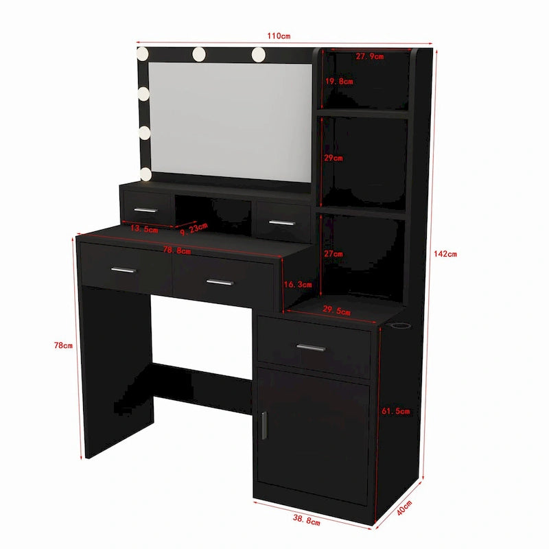 dressing table with drawers