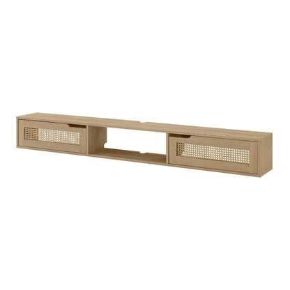 Middlebrook Scandi 70-inch Faux Rattan-Door Floating TV Stand