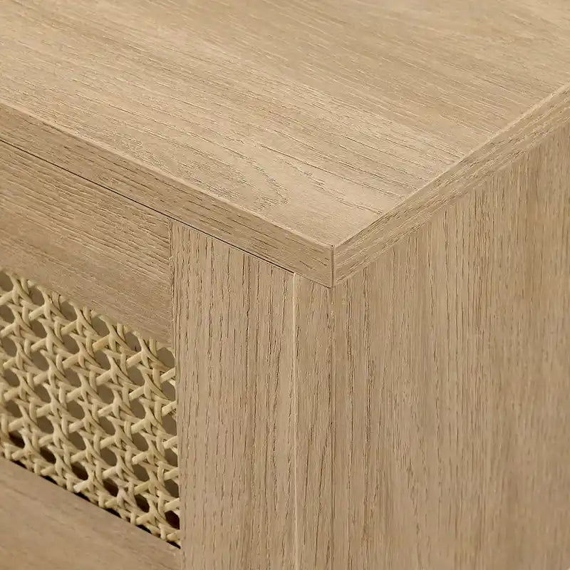 Middlebrook Scandi 70-inch Faux Rattan-Door Floating TV Stand