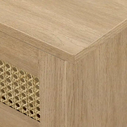 Middlebrook Scandi 70-inch Faux Rattan-Door Floating TV Stand