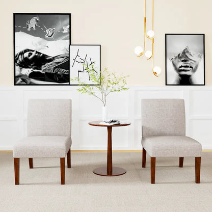 18.7 Side Chairs with Round Table (Set of 2)