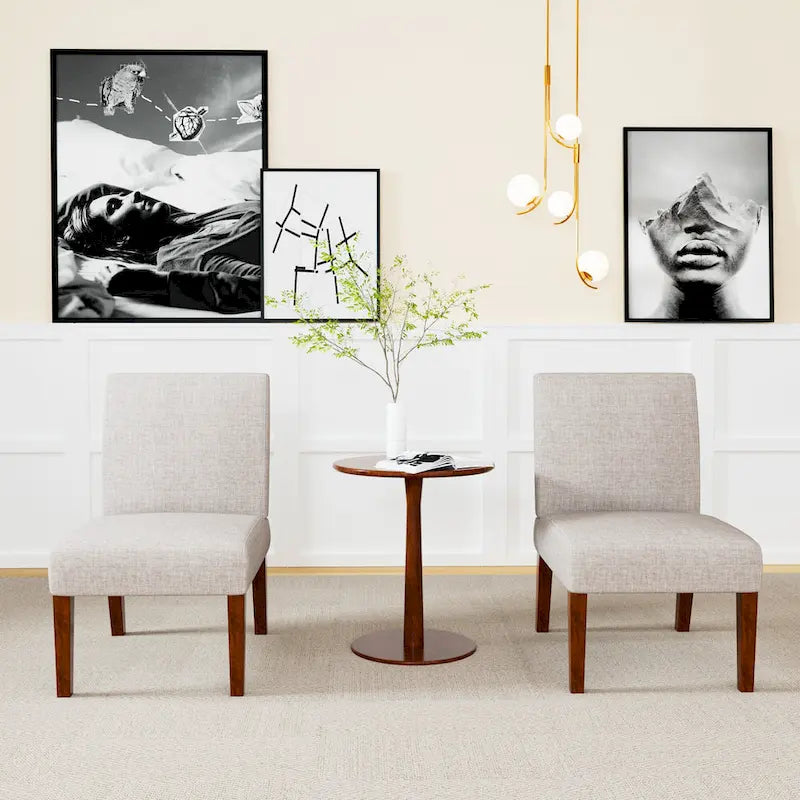 18.7 Side Chairs with Round Table (Set of 2)