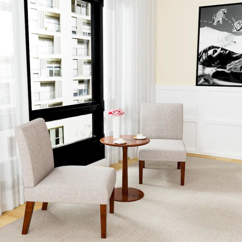 18.7 Side Chairs with Round Table (Set of 2)