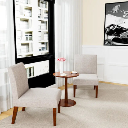 18.7 Side Chairs with Round Table (Set of 2)