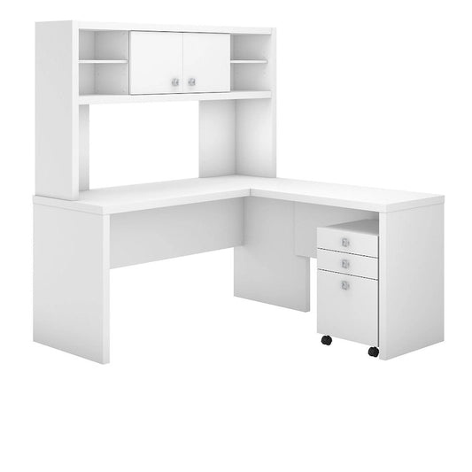Echo L Shaped Desk with Hutch and Drawers by Bush Business Furniture