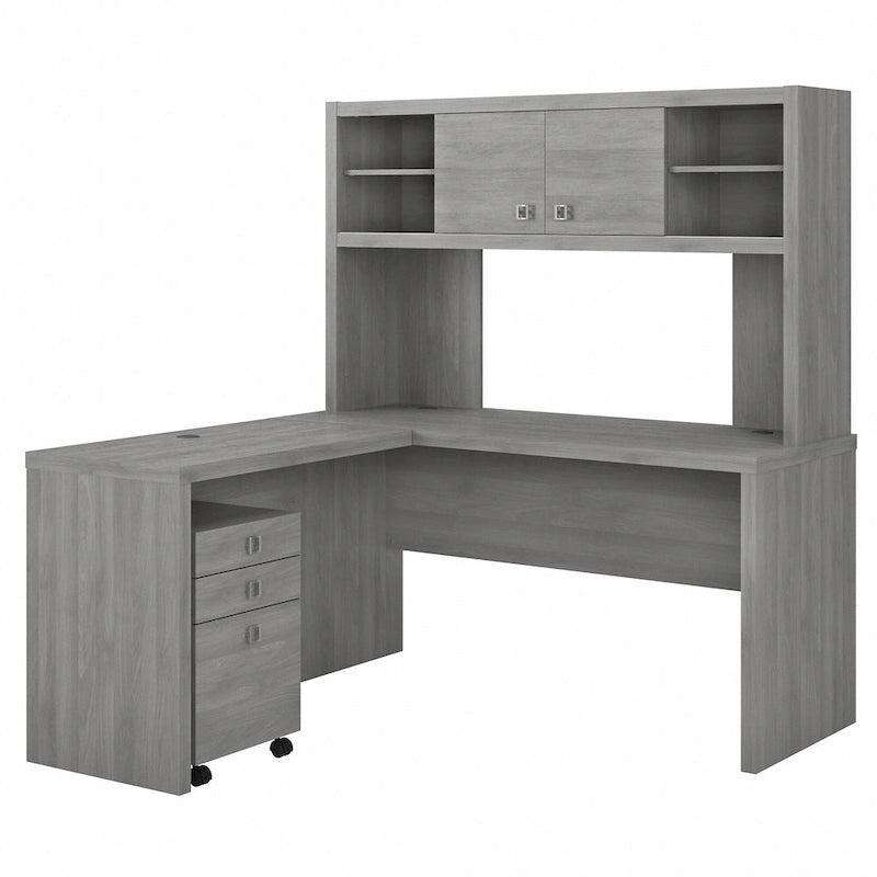 Echo L Shaped Desk with Hutch and Drawers by Bush Business Furniture