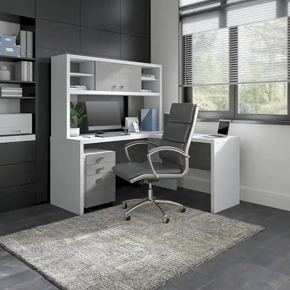 Echo L Shaped Desk with Hutch and Drawers by Bush Business Furniture