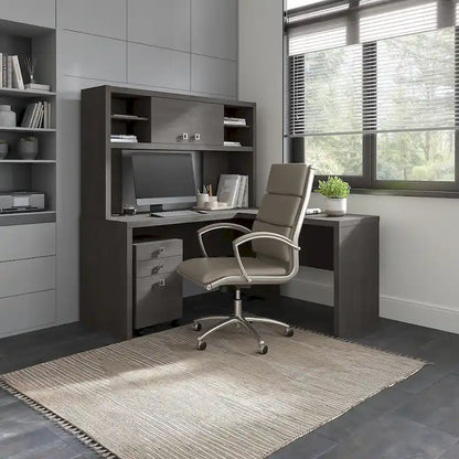 Echo L Shaped Desk with Hutch and Drawers by Bush Business Furniture