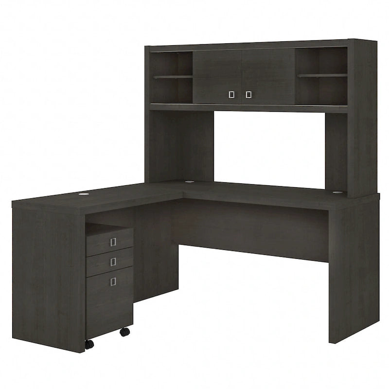 Echo L Shaped Desk with Hutch and Drawers by Bush Business Furniture