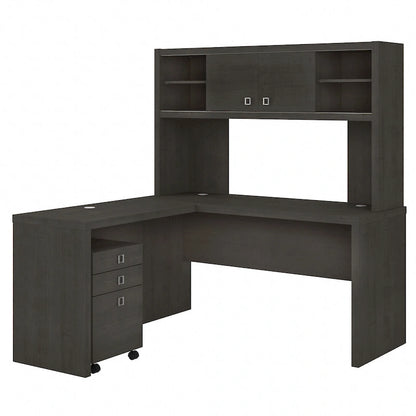 Echo L Shaped Desk with Hutch and Drawers by Bush Business Furniture