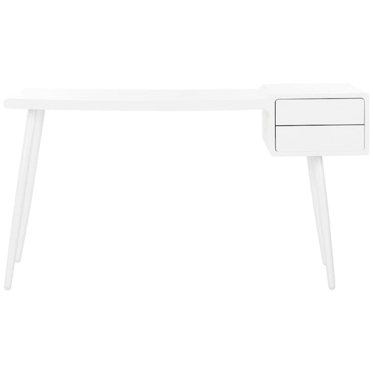 SAFAVIEH Natalia Mid Century Scandinavian White Two Drawer Desk
