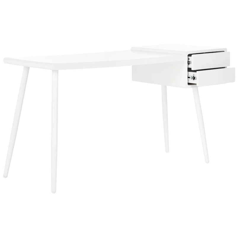 SAFAVIEH Natalia Mid Century Scandinavian White Two Drawer Desk