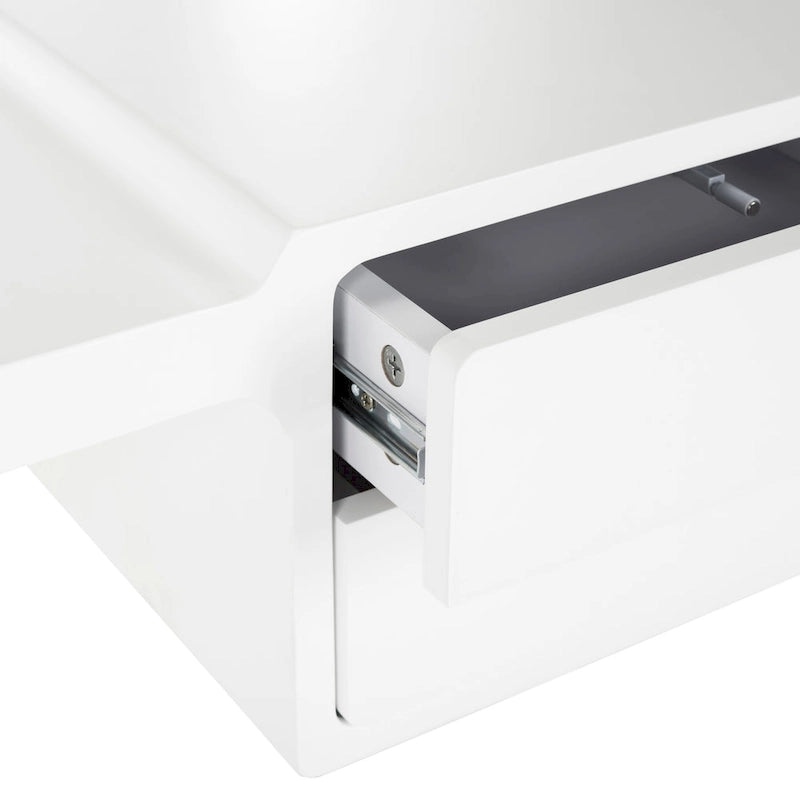 SAFAVIEH Natalia Mid Century Scandinavian White Two Drawer Desk