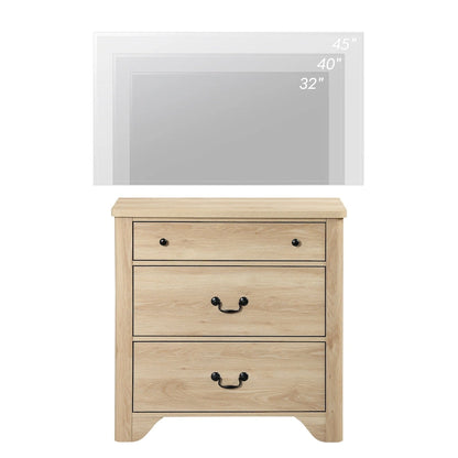 WAMPAT Farmhouse TV Stand For Tvs, Wood Entertainment Center With 3 Drawers, TV Console With Large Storage For Living Room