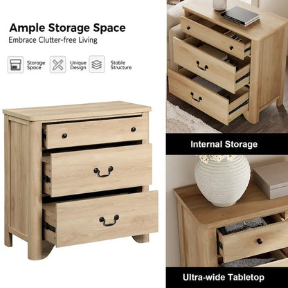 WAMPAT Farmhouse TV Stand For Tvs, Wood Entertainment Center With 3 Drawers, TV Console With Large Storage For Living Room