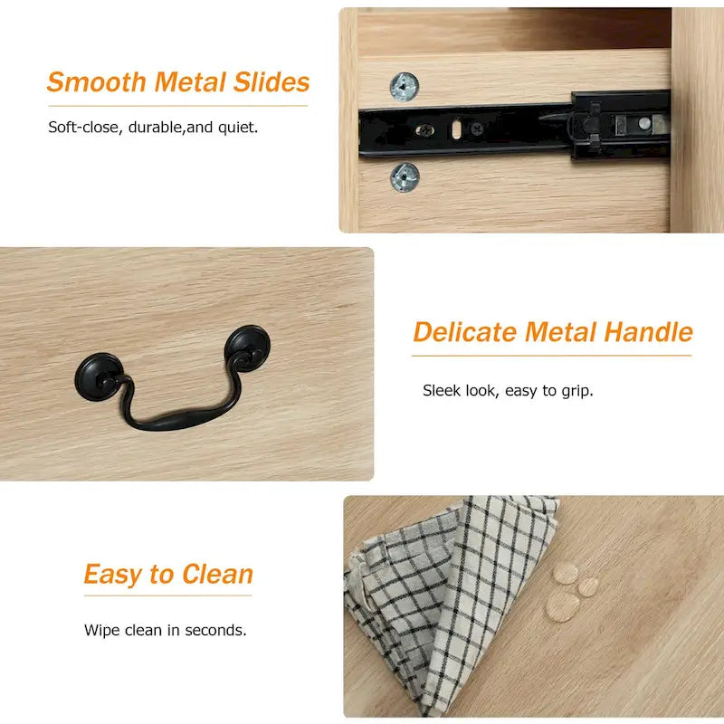 WAMPAT Farmhouse TV Stand For Tvs, Wood Entertainment Center With 3 Drawers, TV Console With Large Storage For Living Room