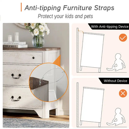 WAMPAT Farmhouse TV Stand For Tvs, Wood Entertainment Center With 3 Drawers, TV Console With Large Storage For Living Room