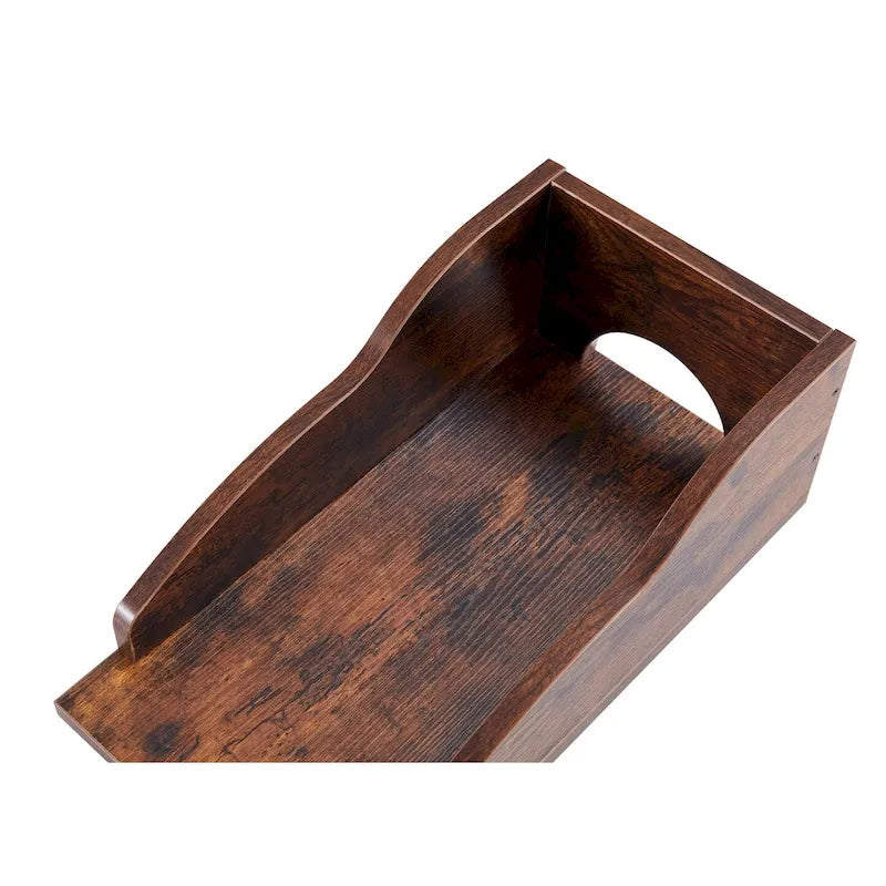 Traditional Curved Computer Desk with Keyboard Tray and Storage Shelves and Device Drawer for Small Home Office or Study Room