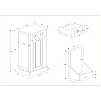 1 Drawers and 1-Compartment Tilt-Out Trash Cabinet Kitchen Trash Cabinet