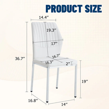 Set of 6 High Resilience Dining Chair with Metal Silver Leg