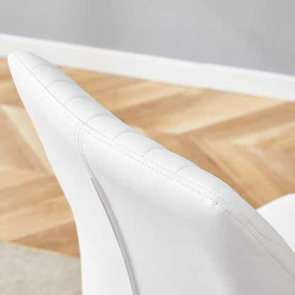 Set of 6 High Resilience Dining Chair with Metal Silver Leg