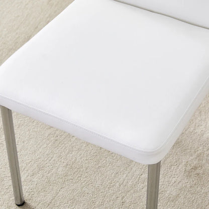 Set of 6 High Resilience Dining Chair with Metal Silver Leg