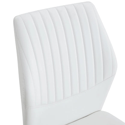 Set of 6 High Resilience Dining Chair with Metal Silver Leg