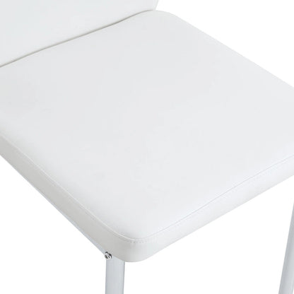 Set of 6 High Resilience Dining Chair with Metal Silver Leg