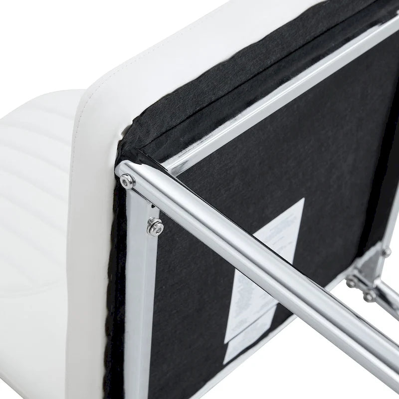 Set of 6 High Resilience Dining Chair with Metal Silver Leg