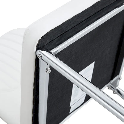 Set of 6 High Resilience Dining Chair with Metal Silver Leg