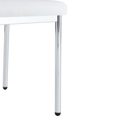 Set of 6 High Resilience Dining Chair with Metal Silver Leg