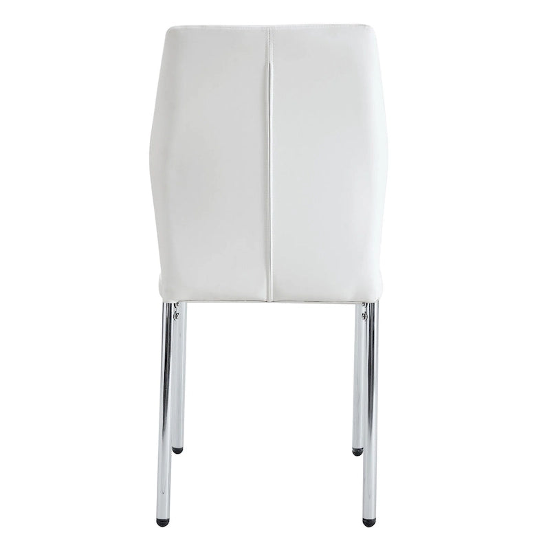 Set of 6 High Resilience Dining Chair with Metal Silver Leg