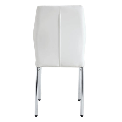 Set of 6 High Resilience Dining Chair with Metal Silver Leg