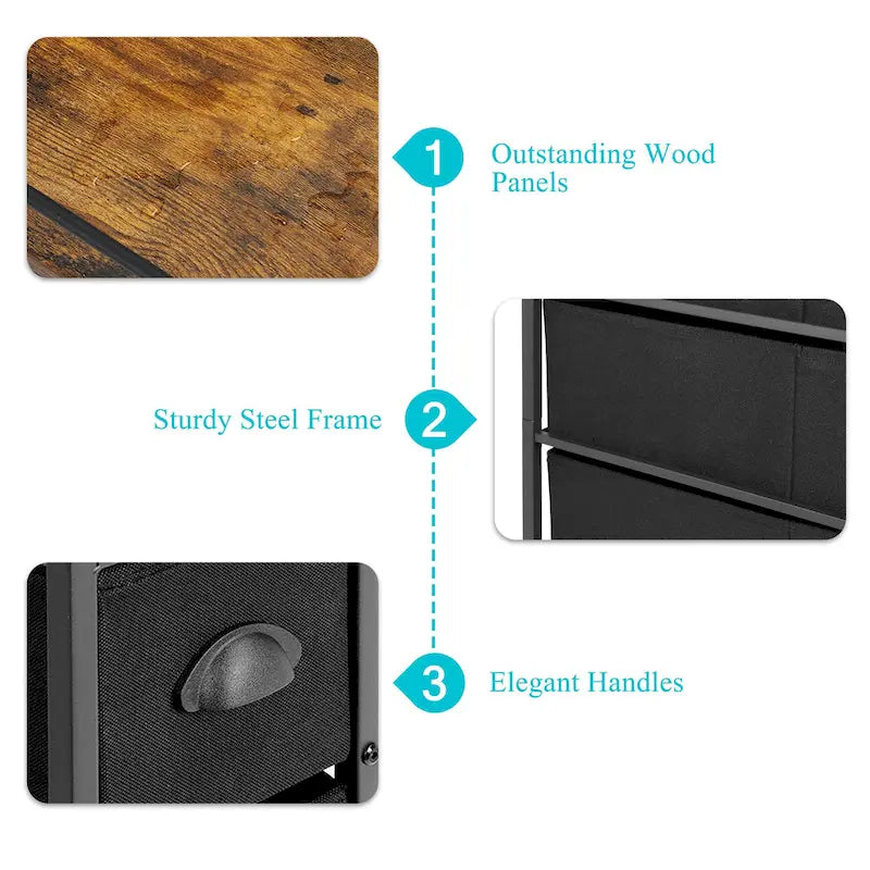 4 Drawers Narrow Dresser, Fabric Storage Cabinet, Vertical Standing Storage Chest