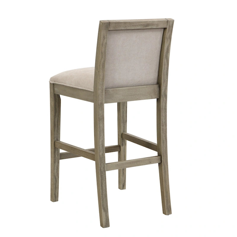Roomfitters Retro Bar Stools, Set of 2 Upholstered 30.5 Bar Height Chairs with Fabric Cushion and Wood Frame