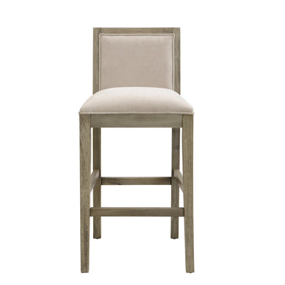 Roomfitters Retro Bar Stools, Set of 2 Upholstered 30.5 Bar Height Chairs with Fabric Cushion and Wood Frame