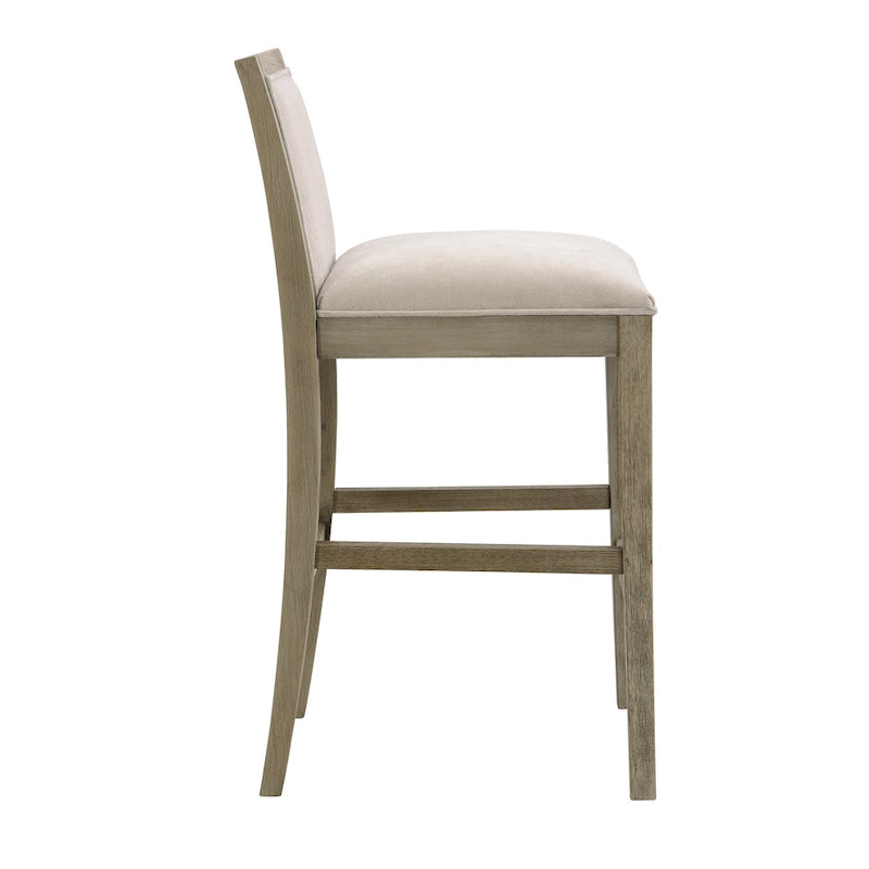 Roomfitters Retro Bar Stools, Set of 2 Upholstered 30.5 Bar Height Chairs with Fabric Cushion and Wood Frame