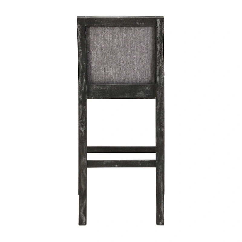 Roomfitters Retro Bar Stools, Set of 2 Upholstered 30.5 Bar Height Chairs with Fabric Cushion and Wood Frame