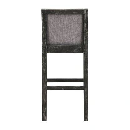 Roomfitters Retro Bar Stools, Set of 2 Upholstered 30.5 Bar Height Chairs with Fabric Cushion and Wood Frame