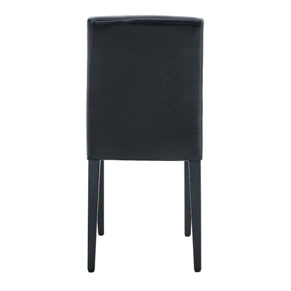 Leather Dining Chair Set of 2 High Back Armless Side Chair Soft Cushion Chair with Metal Legs for Living Room Kitchen