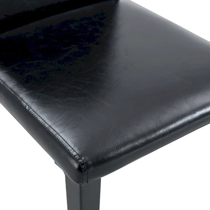 Leather Dining Chair Set of 2 High Back Armless Side Chair Soft Cushion Chair with Metal Legs for Living Room Kitchen