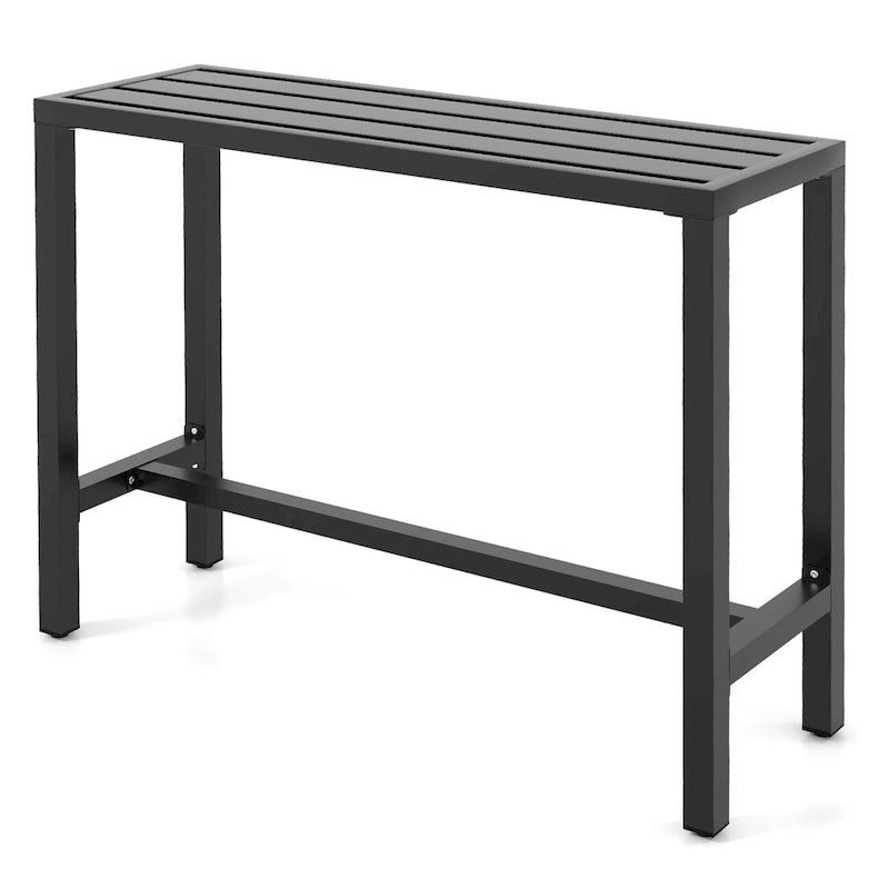 Costway Outdoor Metal Bar Table 48 Patio Rectangular Counter Height - M Size: 48 x 16 x 37.5 (L x W x H)