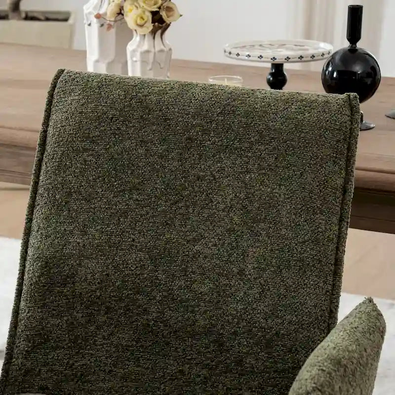 Modern Upholstered Dining Chairs with Swivel Metal Legs