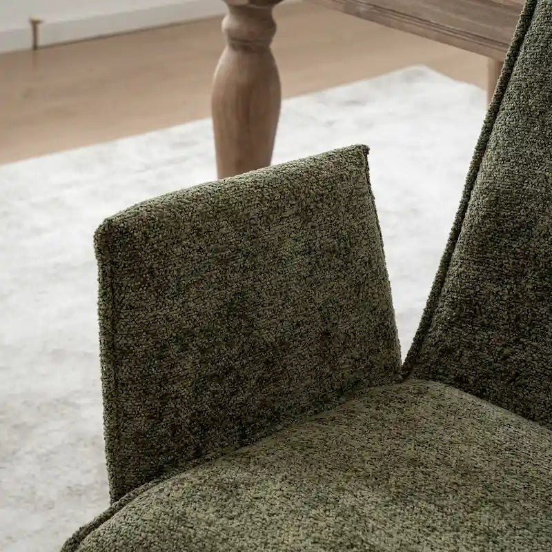 Modern Upholstered Dining Chairs with Swivel Metal Legs